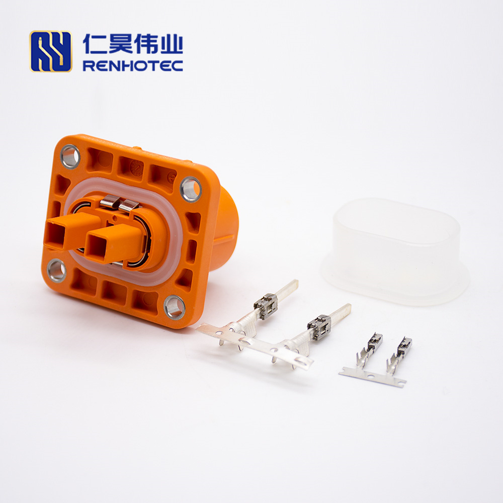 Hvil High Voltage Interlock Connector 2 Pin 28mm 16a Straight Socket Plastic Shell A Key 8313