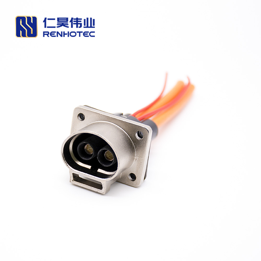 Hvil High Voltage Interlock Connector 2 Pin 36mm 35a Straight Socket Metal Shell A Key 8246