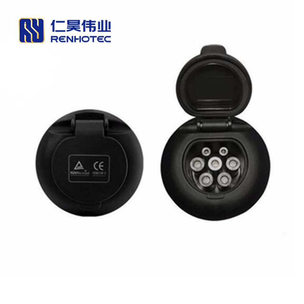 Iec Type Socket Ac A V Socket Connector Single Phase Ev Car For Charging Pile